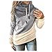 Damen Kapuzenpullover Langarm Farbblock Sweatshirt Classic Nachhaltige Kapuzenjacke mit Einstellbar Kordel Hoodie Pullover Herbst Winter Langarmshirt Sport Style Sweatjacke