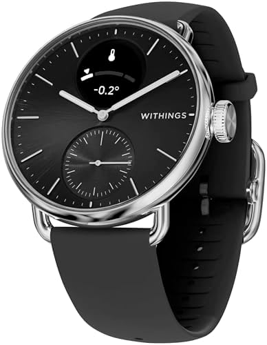 （14:30時点） Withings ScanWatch Vitals 38mm ハイブリッドスマートウォッチ ブラック 最大30日稼働 フランスデザイン 皮膚温度 運動を自動記録 スマホ通知 フィットネスレベル 血中酸素 就寝中の呼吸の乱れ 心拍変動 ヨーロッパ準拠のプライバシー保護 iOS&Android対応