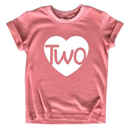 2nd Birthday Shirts Girls Heart Toddler Girl Outfit 2 Year Old Shirt Two Happy Bday Second Gift tee