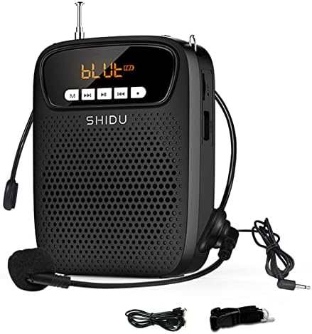 S278 15W Lightweight Portable Rechargeable Mini Voice Amplifier with Headset Microphone Supports Bluetooth/Recording/FM Radio/MP3 for Teachers, Tour Guides and More