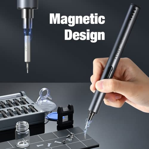 Pkey Electric Screwdriver, Mini Electric Screwdriver Cordless With 55 Magnetic Precision Bits, Magnetic Worktable, Led Light, Type-C Rechargeable Electric Screwdriver Set For Pc Building, Drones #TOP3