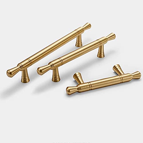 WYNWJ Zieht Griffe Griff,Badezimmerschrank T Bar Möbelbeschläge Reines Kupfer Küchentür Gold Schrank Schubladengriff Schrankknöpfe Für Möbel Küche/Hole Distance:96Mm - Image 4