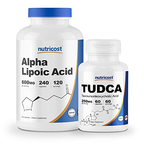 Nutricost Alpha Lipoic Acid 600mg, 240 Caps Tudca 250mg, 60 Capsules: retailer-supplied image