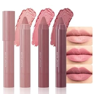BINGBRUSH Crayon Matte Longwear Lipstick Pack Set,Moisture Smooth Color Stick Ultimate Lip Crayon for Makeup Collection – Waterproof Velvet Lipgloss (3pcs 01#&03#&07#, 3 Count (Pack of 1))