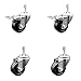 Phenolic Swivel Threaded Stem Caster Set of 4 w/3