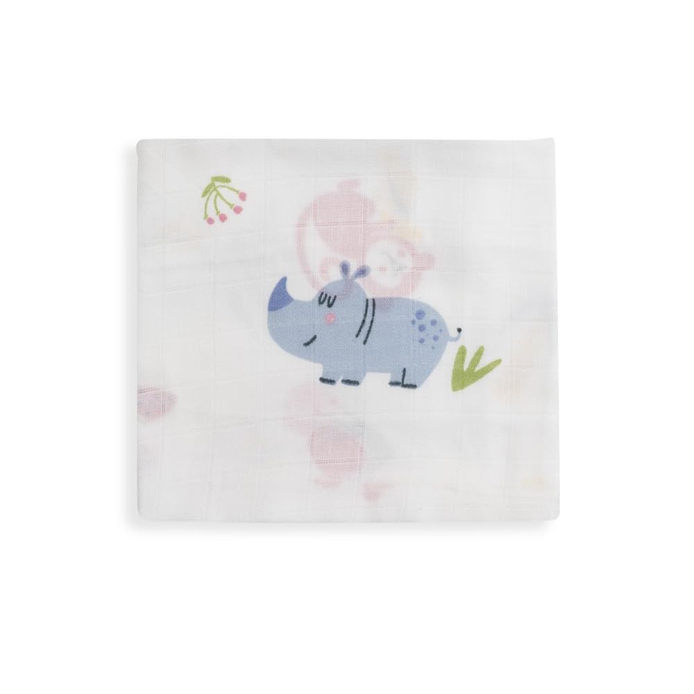INTERBABY · Pakiet 3 Niebieskie bambusowe gazy JUNGLA dla niemowląt· 55x70 cm · Bambus&Bawełna