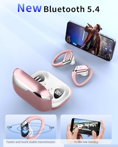 Image of Ear buds Wireless Earbuds, Bluetooth 5.4 headphones Sport 2024 Noise Cancelling, Running Headphones 50Hrs, Over Ear Earbuds with Ear Hooks, Bluetooth Earphones with Mic /IP7 Waterproof for Android iOS