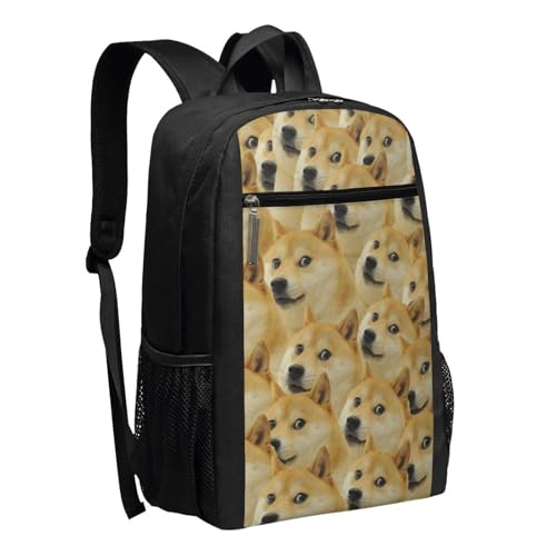 Doge Meme Travel Laptop Backpack, Business Anti Theft Slim Sturdy Laptops Backpacks, College Computer Bag Gift for Men & Women Fits 17 Inch Notebook,Black3