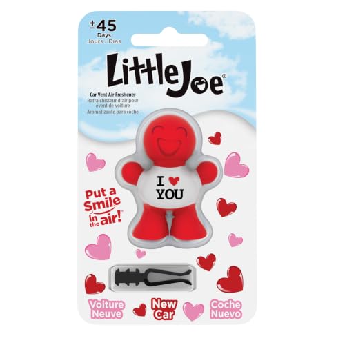 Little Joe 96410 I Love You New Car Scent Car Air Freshener Vent Clip, Fights Odors for up to 45 Days, Long-Lasting Freshness, Cute Car Odor Eliminator, Pack of 1