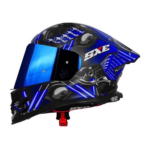 Image of Steelbird SBH 61 SXE X2 ISI and Dot Certified Full Face Helmet for Men and with Inner Silver Sunshield