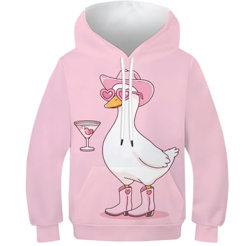Pull à capuche imprimé 3D pour ado - Sweat-shirt à poches 10-12 ans
