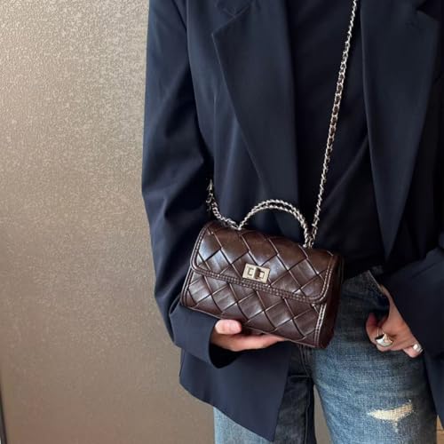 Small Top Handle Bag Trendy Woven Crossbody Purses for Women Designer Luxury Leather Satchels Handbag2