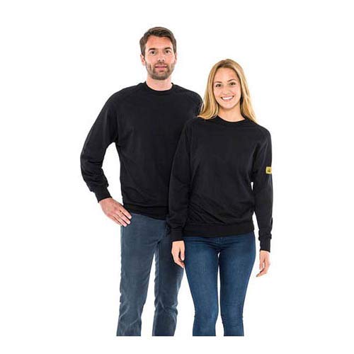 Safeguard SWS-THSS-BKL-ROUND ESD-Sweatshirt, Rundhals, 280g/m², L, Schwarz Cover