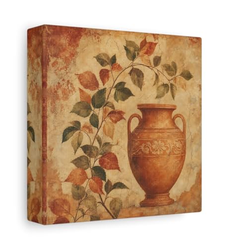 Canvas Print Antique Fresco Painting feuille vintage salon 15x15cm