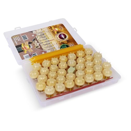 Vehaer Chabad Chanukah Oil 36 Prefilled Cups + 8 Beeswax Shamashim, Hanukkah, Chanukah Olive Oil, Ready to Use, Fits Most Menorah (Chabad 36 + 8), 2.5 Hour Burn by SHALHEVET LIGHT - Image 9