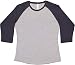LAT Apparel Ladies 100% Cotton Baseball Jersey Tee [X Small] Vintage Heather/ Vintage Navy Blue Short Sleeve T-Shirt