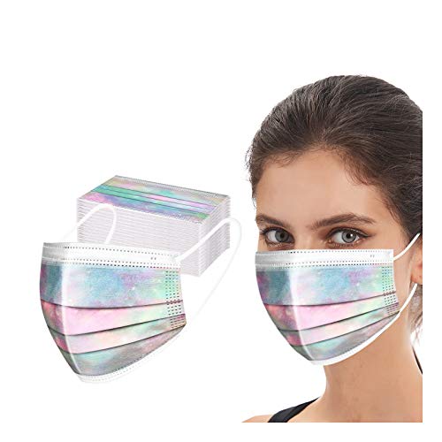 ApePal 50PCS 3-ply Disposable Face Masks with Elastic Earloop Mouth Cover Breathable Masks for Adult,Star C