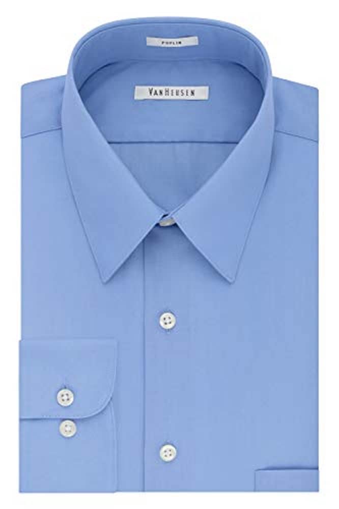 mens Poplin Fitted Solid Point Collar Dress Shirt Dress Shirt Fitted Poplin Solid (pack of 1)