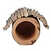 Wooden Hamster Tree Hole with Roof, Applewood Pet Hideout Tunnel Ferret Crab Shelter Play Rest Ladder for Small Animal Pets