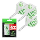 Target Darts Xbox K-Flex Flight & Shaft System, Green & White | No.2 Kflex – Short (19mm) All-In-One K Flex Flights and Shafts, Professional Dart Accessories