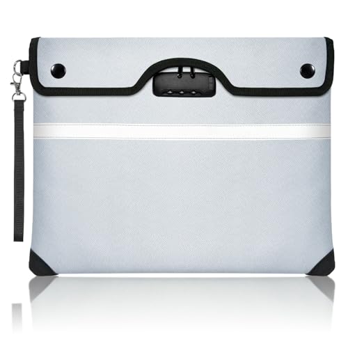 Fireproof Document Bag with Lock & Reflective Strip