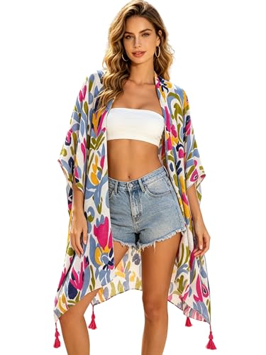 Image of Breezy Lane Kimonos for Women Swimsuit Coverups Beach Cover Up Swimwear Cardigan Summer