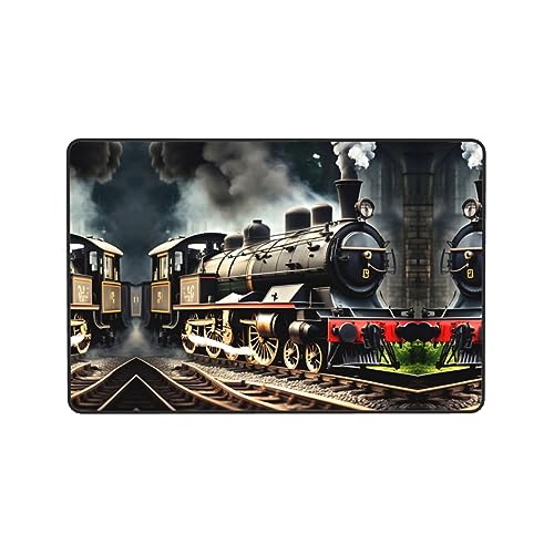 Tapis de zone train à vapeur impression haute définition pour salon - 8