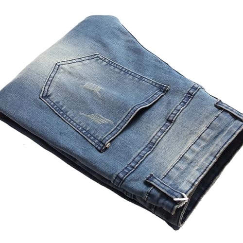 Men's Jean Ripped Slim Fit Straight Leg Denim Pants Stretch Skinny Distressed Comfort Fashion Biker Denim Pants Jeans2