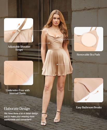 Image of Popilush Mini Corset Dress with Built in Bra, A-line Shapewear Dresses | Spaghetti Strap, Birthdays, Celebrations, Cocktail Parties and Date Nights