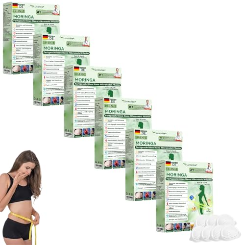 Luxarise Moringa 10-IN-1 Fortgeschritten Nano Mikronadel Pflaster Natürliches Abnehmpflaster Luxarise Moringa Pflaster Sanfte Beruhigung für Männer und Frauen (6 Stück)