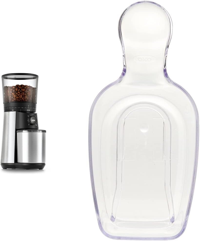 OXO Brew Conical Burr Coffee Grinder + OXO Good Grips POP Container Coffee Scoop