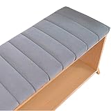 uyeoco Cuscino per Panca da Interno Velluto 80x40 100x50 130x40 Lavabile Rimovibile, 2/3 Posti, Spesso E Morbido, per Panca da Giardino, Cucina, Sala da Pranzo, Patio Altalena(Grigio,70x35x5cm)