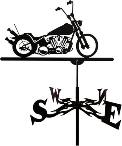 Girouette d'extérieur en métal noir en forme de coq - Girouette en acier inoxydable - Style vintage - Décoration de jardin