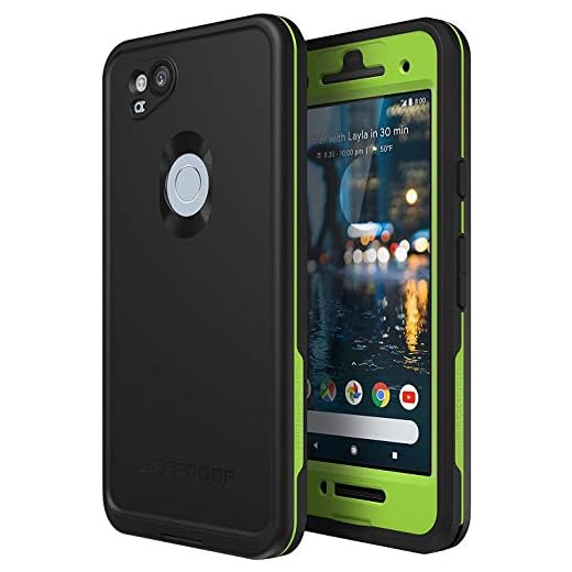 Lifeproof FRĒ Series Waterproof Case for Google Pixel 2 - Retail Packaging - Night LITE (Black/Lime)