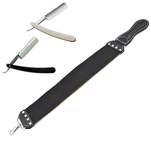 AAProTools Solid Straight Razor - White + Black Plastic Handle - with strop