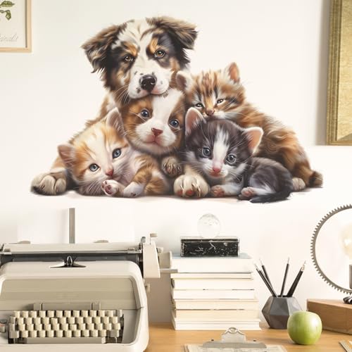Vinilos Decorativos Achang Adorables Cachorros y Gatitos miniatura 5