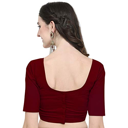 Image of Janasya Women's Plain Pure Cotton Stitched Blouse