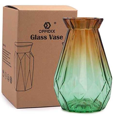 OFFIDIX Glass Vase Gradient Multicolor with Geometric Faceted Design Floral Vase for Home, Business, Events or Weddings - Image 4