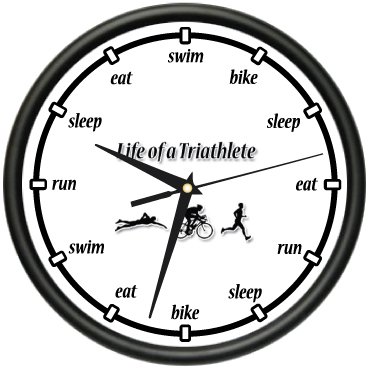 Signmission Triathlon Wall Clock Runner Swimmer Biker Run Swim Bike Marathon Gift, Beagle, 1Triathlon #TOP6