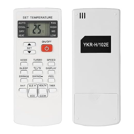YKR-H/102E Mando a Distancia Compatible con AUX MundoClima FanWorld Aire Acondicionado AC MUPR-09-H9A MUPO-09-H6 FW6-2250-ECO FW10-2250 FW11-2250-I Sustitución Controlador