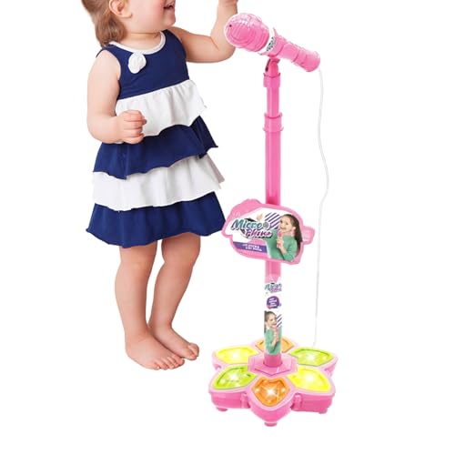 Teléfono Juguete – Kit de karaoke inalámbrico con luces coloridas | Niño con soporte, para cumpleaños, casa escolar y espectáculo para niños y niñas