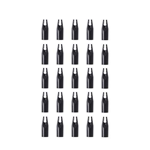 Bluecell 25Pcs Plastic Black Color Archery Hunting Compound Bow Arrow Nocks For 5/16Inch Arrows #TOP12