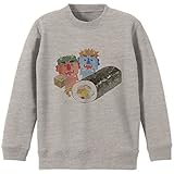 [igsticker] キッズ トレーナー スウェット 子供用 150 サイズ 灰色 グレー ボーイズ ガールズ 016453 節分 鬼 おたふく 豆