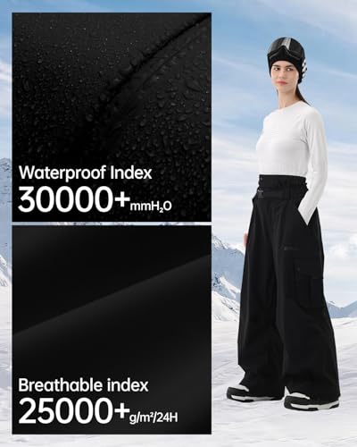 Snowboard Pants for Women Men Baggy Ski Pants Snow Loose Warm Insulated Winterproof Waterproof - Image 5