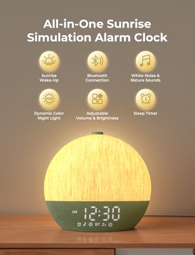 LIORQUE Wake Up Light Sunrise Alarm Clock for Bedrooms with BT Speaker - Image 2