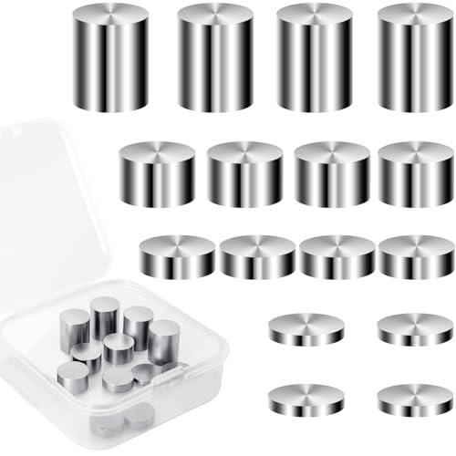 Tungsten Weights 3.75 Ounce 3/8 Inch Incremental Cylinders Car Weights Compatible with Pinewood Car Derby Weights, 16 Pieces, 4 Sizes