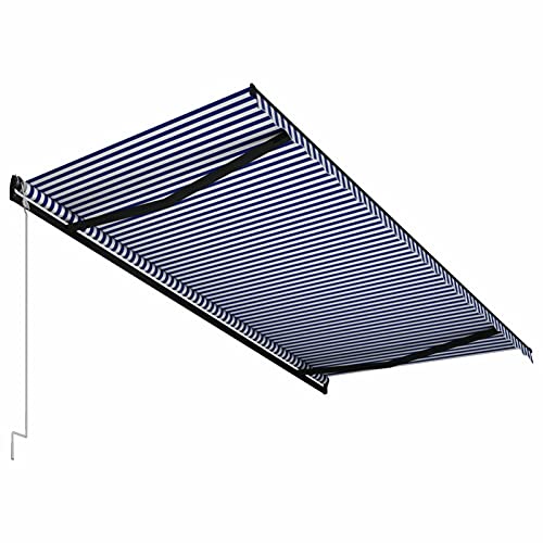 Preisvergleich Produktbild vidaXL Markise Einziehbar Automatisch Wasserabweisend Balkonmarkise Gelenkarmmarkise Sonnenschutz Terrasse Balkon Aluminium 500x300cm Blau Weiß