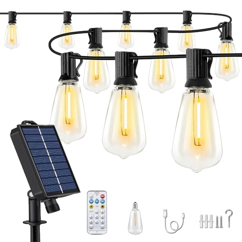 50FT Solar String Lights Outdoor Waterproof with Remote and 26