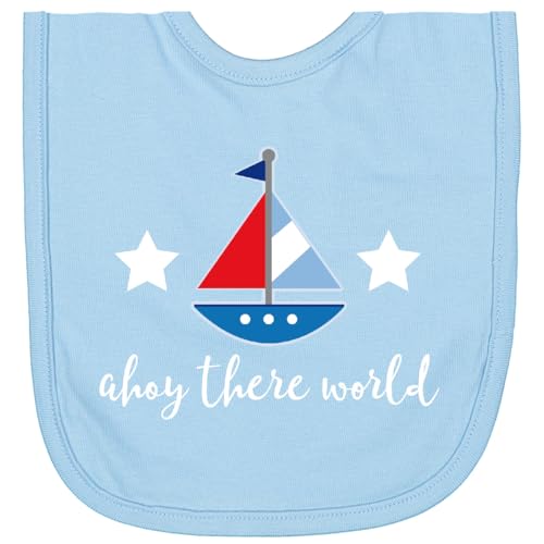 inktastic Nautical Baby Boy Ahoy Sailboat Newborn Bib