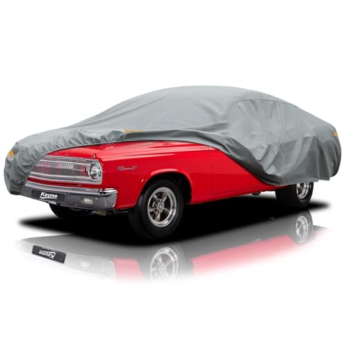 Image of Kayme Heavy Duty Car Cover Custom Fit Dodge Coronet Waterproof All Weather for Automobiles, Full Exterior Covers Sun Rain UV Protection.（Deliver About 3-10 Days）